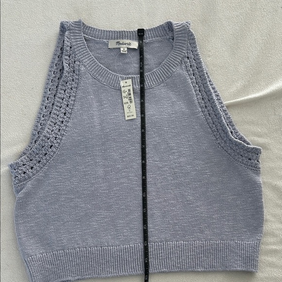 Madewell Light Blue Knit Crop Top size medium - Picture 7 of 10